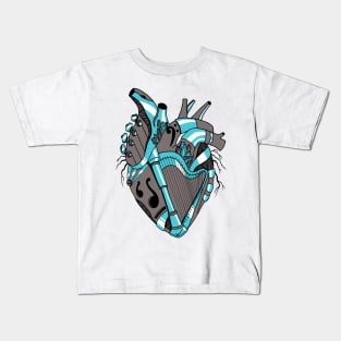 Blue Grey No 2 Musical Heart Kids T-Shirt